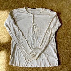 Brandy Melville White Long Sleeve Button Up